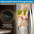 Magnetic Sign Holder 11 x 17 Adhesive Frame 5 Pack, Rigid Plastic Document Paper Holder with Magnet & Adhesive Strips, Wall Door Sign Holders Magnetic Frame for Office Home Store Restaurant