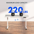 FLEXISPOT E6 3-Stage Dual Motor Electric Standing Desk 48 x 30 Sit Stand Up Desk, Holds 220 lbs, Adjustable Height w/Memory Presets, One-Piece Marble Grey Desktop & White Frame, Ships in 2 Boxes