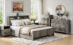 LGHM Fluted Dresser for Bedroom with 6 Drawers, Modern 6 Drawers Dressers with Semicylinder Fluted, Solid Chest of Drawers, 44.5" Tall Dresser with Stable Steel Frame, Metal Handles, Gray