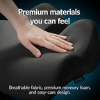 Everlasting Comfort Doctor Recommended Memory Foam Seat Cushion for Office Chairs & Car - Ergonomic Office Desk Accessories - Cushions for Tailbone Pain Relief,Sciatica (Premium Charcoal Black, Large)
