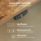 Agilestic Electric Standing Desk, L-Shaped 55 Inches Height Adjustable Desk, Sit and Stand up for Work Office Home, Ergonomic Rising Computer Table for Home Office with Splice Board, Rustic Brown