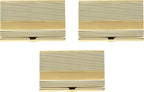 Stephanie Imports Set of 3 Slim & Minimalist Metal Business Card Holder Unisex Case (Gold Band Ridges)