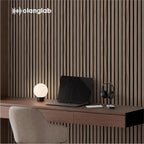 Olanglab Wood Slat Wall Panels, Wooden Acoustic Wall Panels, 94.5"x12.6" Each 3D Wall Panels for Interior Wall Decor, 4 Pack in Total 94.5"x50.4" (Dark Walnut)