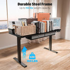 Kingant 40 x 24 Inch Electric Standing Desk with 4 Drawers, Height Adjustable Sit to Stand Computer Desk with Storage Shelf and C-Clamp Mount Compatibility for Home Office, Black