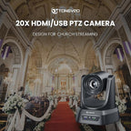 TONGVEO Conference Room PTZ Camera System with 20X Optical Zoom | 1080P 60fps HDMI USB Webcam for Church Streaming Online Video Conference| Compatible with Zoom, OBS | Easy Setup