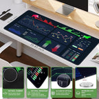 iCasso Day Trading Mouse Pad, Desk Mat, XXL Large Desk Pad, Non-Slip Rubber Base Stock Market Mousepad with Stitched Edges, Big Mouse Mat for Computer(Trading-Cattle)
