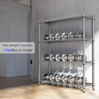 M MZG 1760 LBs 4 Tier Storage Rack Metal Wire Shelving Unit, Storage Standing Shelf Organizer for Laundry Bathroom Kitchen Pantry Garage Utility Room, Chrome 17.7" D x 59.1" W x 70.4" H