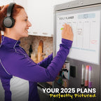 Magnetic Weekly Planner for Fridge - 17x12” Stain-Resistant Dry Erase Whiteboard Fridge Calendar with Large Writing Space for Schedules, Chores & Meals - Includes 4 Markers & Eraser