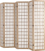 VEVOR Room Divider, 6 Panel Japanese Room Divider, Wood Folding Privacy Screen Indoor, Partition Dividers Portable Decoration Screens, for Room Separation Home Office Restaurant & Bedroom(Natural)