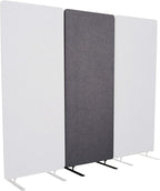 Stand Up Desk Store ReFocus Freestanding Noise Reducing Acoustic Room Wall Divider Office Partition (Ash Grey, 23.6" x 66", Zippered Extension Panel)