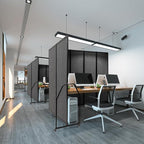 Artigwall Folding Privacy Screens Freestanding partition with Wheels and arms Portable dividers for Medical Hospital Offices 5 Panel, Dark Gray