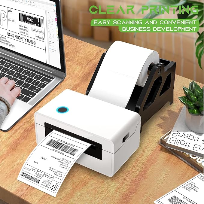 MFLABEL 4x6 Direct Thermal Shipping Labels - 40 Rolls of 450 Labels/Roll, Compatible with Zebra 2844/ZP450/ZP500/ZP505, USPS/FedEx/UPS/Amazon Shipping, Smudge-Resistant & Permanent Adhesive