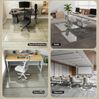 Koonmi Tempered Glass Chair Mat for Hardwood Floors & Carpets, 42" x 48“ Transparent Heavy Duty Office Floor Protector with Noise-Free Gliding Shatterproof for Home Office Desk