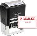 MaxMark Large Self-Inking Rubber Date Office Stamp with E-Mailed Phrase & Date - Red Ink, 12-Year Band - Style 3