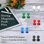 MHDMAG Magnetic Push Pins Powerful Push Pin Magnets for Fridge Whiteboards Calendars Maps in School & Office Pack of 32,Red