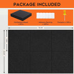 Large Cork Board, Black Bulletin Board 36"x 24", 6 Pack Felt Wall Tiles with 35 Pcs Pushpins, Pin Boards for Office, Home & Classroom