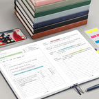 EMSHOI Meeting Notebook for Work with Action Items - 320 Pages B5 Thick Project Planner Agenda Organizer Work Notebook for Women Men Office Business, PU Leather Hardcover, 7.5" x 10", Green