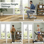 Homall Electric Standing Desk with 2 Drawers, Adjustable Height Computer Desk with Monitor Shelf Sit Stand Table with Splice Board Quick Install for Home Office (White, 63 Inch)