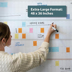 Own the Year GIANT UNDATED Wall Calendar | 4ft x 3ft Full-Year Reusable Dry Erase Planner, Jumbo Whiteboard Wall Calendar with Markers, Includes Stickers & Mounting Kit, Large Quarterly Layout for Home or Office