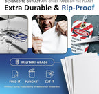 TerraSlate Premium Waterproof Paper, 5 MIL 8.5” x 11”, Laser Printer & Copy Machine Compatible, Durable & Rain/Weather-Proof Copy Paper, White Paper (100 Sheets)