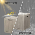 Yardgrace 30 Gallon Waterproof Deck Boxes for Outdoor - Compact Resin Patio Storage Boxes, Pool Storage Bin with Lock for Cushions & Tools, UV-Resistant, Slate Grey
