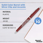 DISCOUNT PROMOS Custom Langham Ballpoint Pens Set of 50, Personalized Bulk Pack - Black Ink, Great for Office, School, Business, Tradeshows - Burgundy