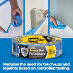 ScotchBlue PROSharp Painter's Tape 1 Inch Wide (0.94 in x 60 yd) 3 Rolls Blue Tape Protects Surfaces and Removes Easily, Edge-Lock Tape for Indoor and Outdoor Use (2093+-24AC3)