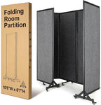 Strongbird Room Partition,Folding Privacy Divider,Office Partition Dividers,Office Dividers Wall, 10'6"W x 6'7"H,Light Grey