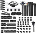 189PCS Cable Management Kit, 6 Cable Sleeve40 Cable Clips with 11Cord Holders, 2 Roll Self Tie, 10 Self Adhesive Cord Organizer, 100 Fastening Cable Ties,10 Cable Zip Tie Mounts