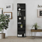 Furinno JAYA DVD Shelf, 8-Tier Tall Narrow CD Rack, Media Shelf with Adjustable Shelves, DVD Storage Cabinets for CD Blueray Game Disc, Easy Assembly, for Living Room, Home Office, Espresso