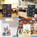 Laerjin Acrylic Sign Holder 8.5 x 11 - 10 Pack Clear Slanted L-Shaped Display Stand, Flyer & Menu Frame, Side Loading Paper Signage Holder - Office, Restaurant, Trade Show Use