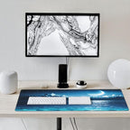 CANFLASHION Gaming Mouse Pad,Large Mouse Pads for Desk,Non-Slip Rubber Base Extended Mousepad,XXL Keyboard Mouse Mat,Computer Keyboard Desk Pad with Stitched Edges,35.4x15.8inch,Romantic Moon On Sea