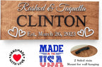 Custom Family Name Sign | Personalized Wooden Wedding Gift | Rustic Last Name Wood Plaque | Established Date Sign |Аnniversаrу (Clinton Style)