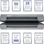 SINCHI 13" Commercial Laminator | 3–10 Mil, 4-Roller, 48s Warm-Up, 17s/Sheet, Heavy Duty No-Jam Design, Works with Cardstock & Dark Prints, Includes 10 Sheets, Ideal for Office, School & Business