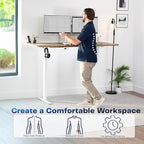 VIVO Electric 71 x 30 in Standing Desk, Memory Height Adjustment, 1B Series, Holds 220 lbs, Reclaimed Wood Top White Frame, DESK-KIT-1W7P