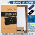 HBCY Creations 20" X 30" Torched Brown Solid Wood Frame Wall Chalkboard, Magnetic Surface, Home Décor, Restaurant & Café Menus, Blackboard, Includes Chalk, Eraser & Hanging Hardware