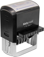 MaxMark Large Self-Inking Rubber Date Office Stamp with Entered Phrase & Date - Blue Ink, 12-Year Band - Style 3