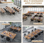 Conference Table Flip Top Mobile Conference Room Tables,Folding Conference Table with Wheels,Large Meeting Training Seminar Table Saving Space for Office Classroom(10B,47.2'')
