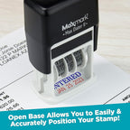 MaxMark Self-Inking Rubber Date Office Stamp with Due by Phrase & Date - Red Ink (Max Dater II), 12-Year Band