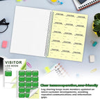 2 Pack Visitor Badges with Carbon Copy Visitor Stickers Letter Size Visitor Log Book Protecting Privacy Pages Register Book Business Guest Name tag for School Clinics Church-450 Badges 60 Memo Pages
