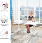 Conference Table,55.1''Folding Conference Room Table for 4-12 People,Mobile Flip Top MeetingTraining Table with Different Coulor and Styles for Offices, Classrooms,Meeting Room (6, 61''A)