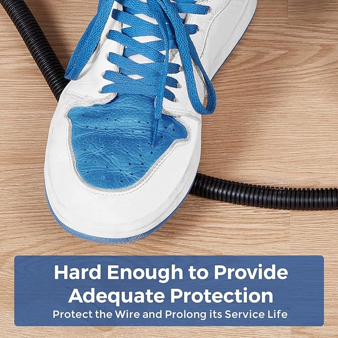 Wire Loom 5/8 inch 10ft, YCLYC Split Loom, Outdoor Cord Protector, Flexible Wire Conduit Automotive, Wire Protector Tubing, Black