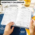 Clever Fox Planner Premium Edition – Undated Luxurious Weekly & Monthly Planner to Increase Productivity and Hit Your Goals – Organizer – Start Anytime, A5, Lasts 1 Year, Light Blue (Weekly)