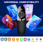 [Timer LCD Display] Rechargeable Presentation Clicker Wireless Presenter Remote w Laser Pointer Long Range Power Point Clicker Slide Clicker for Office Classroom Teacher