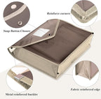 10 Pieces Plastic File Folders Envelope Expanding File Wallet Organizer Documents Folder with Snap Closure and Pocket, A4 Size Waterproof Transparent Pouch(Khaki,Horizontal)
