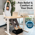ComfiLife Foot Rest for Under Desk at Work – Adjustable Desk FootRest for Office Chair, Gaming Accessories – Ergonomic Teardrop Design for Back, Hip & Leg Pain Relief – 100% Memory Foam (Black)