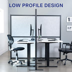 VIVO T-Shape Modular Corner Wall System, 4 Panels, Modern Professional Office Cubicle Dividers, Freestanding Privacy Screen, 66 inches High, Light Gray, Black Frame, PP-MWS63B-T