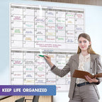 Dry Erase Two Month Laminated jumbo Wall Calendar, 38" x 50", Huge bimonthly Vertical Laminated Erasable White Board, Giant 60 day Family Whiteboard Schedule Planner, Large Multi Month Reusable Poster