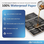 TerraSlate Premium Waterproof Paper, 5 MIL 8.5” x 11”, Laser Printer & Copy Machine Compatible, Durable & Rain/Weather-Proof Copy Paper, White Paper (25 Sheets)