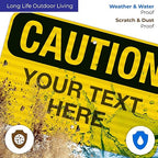 Custom Caution Sign, OSHA Sign, 12x18 Inches, 3M EGP Reflective .063 Aluminum, Fade Resistant, Indoor/Outdoor Use, Made in USA